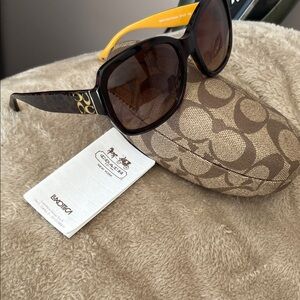 Coach Brown and Yellow Sunglasses